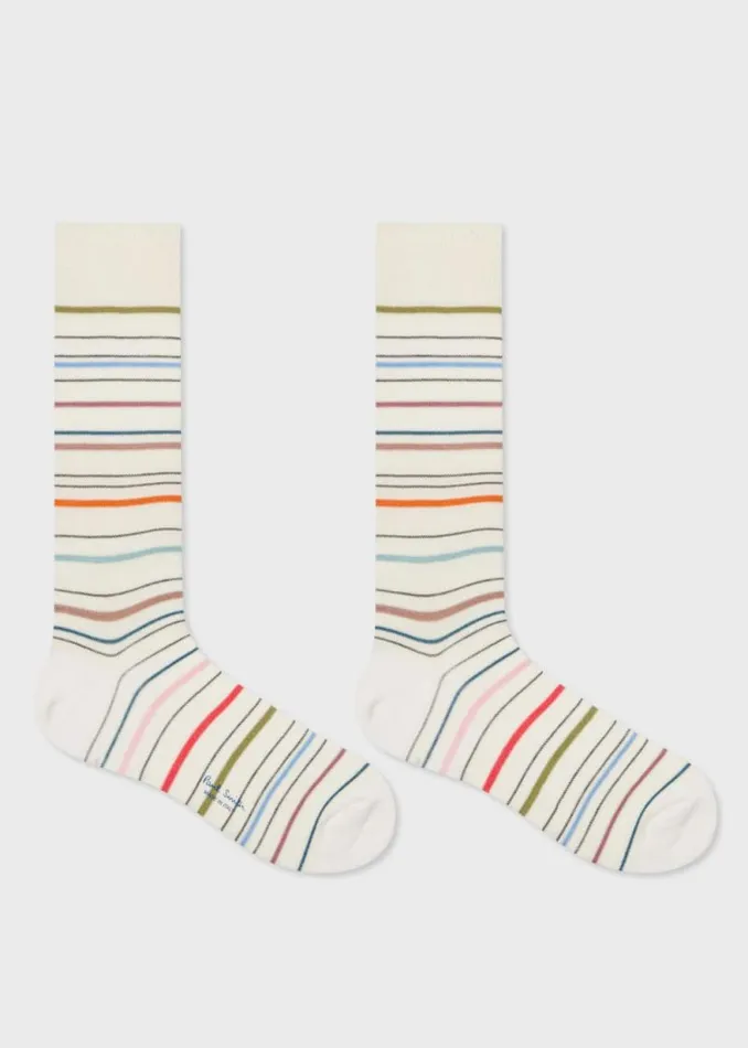 Mens Paul Smith Socks Ivory 039Pencil Stripe039 Socks