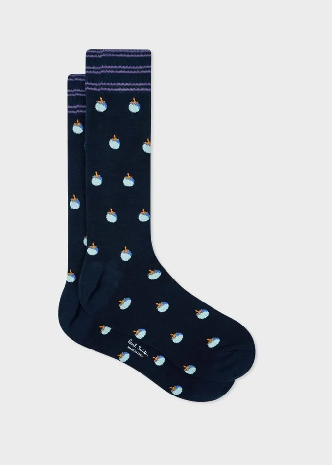 Mens Paul Smith Socks Navy 039Tomato039 Socks