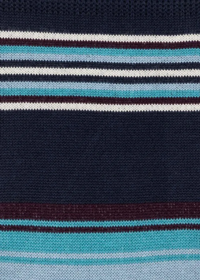 Mens Paul Smith Socks Navy CottonBlend Howard Stripe Socks