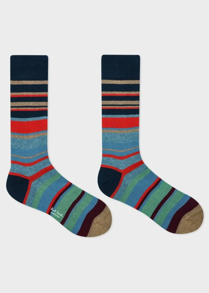 Mens Paul Smith Socks Navy Mixed Stripe Socks Mens Paul Smith Socks Navy Mixed Stripe Socks