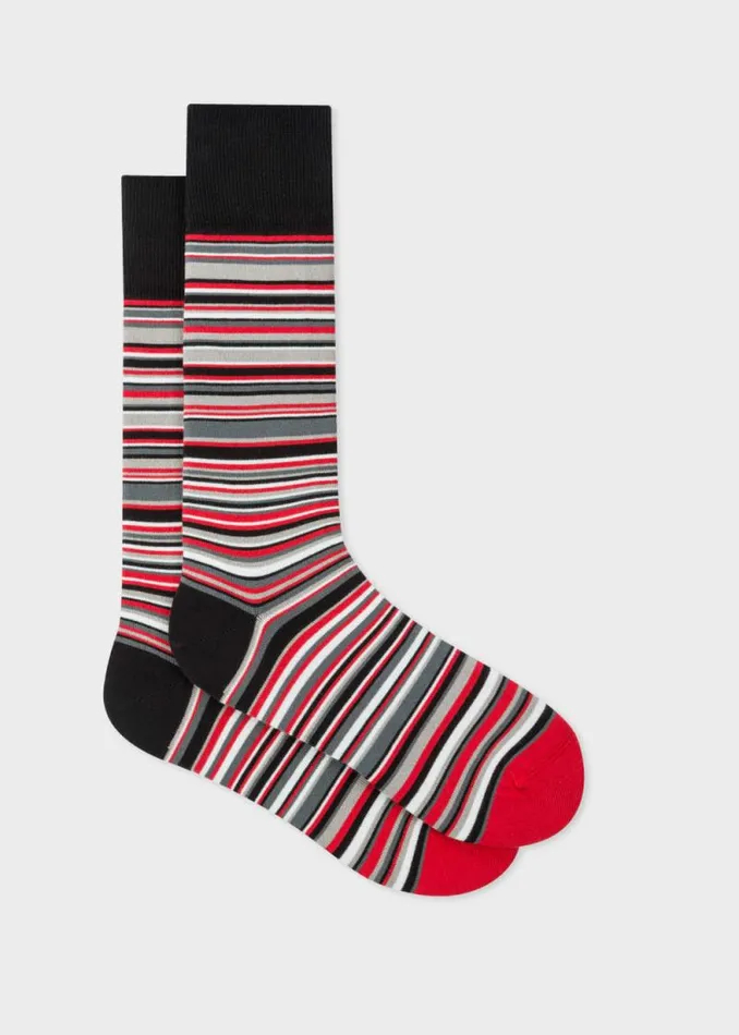 Mens Paul Smith Socks Paul Smith For Manchester United 8211 Red 039Signature Stripe039 Socks