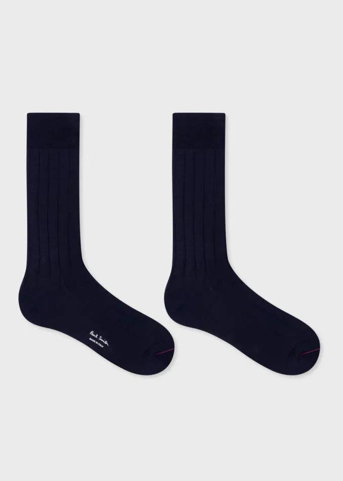 Mens Paul Smith Socks Plain Ribbed Socks ThreePack