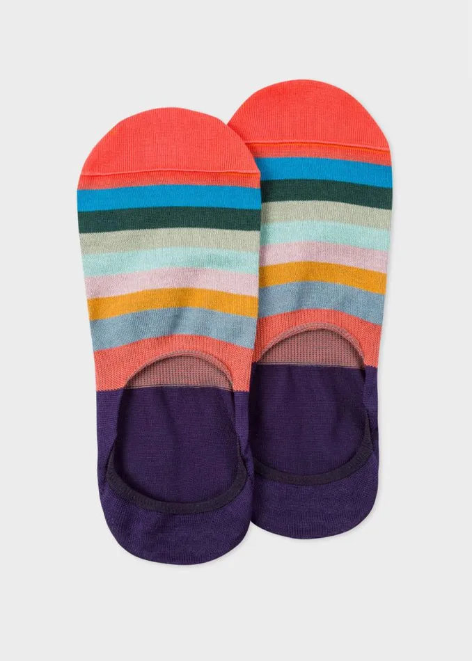 Mens Paul Smith Socks Purple 039Artist Stripe039 Loafer Socks