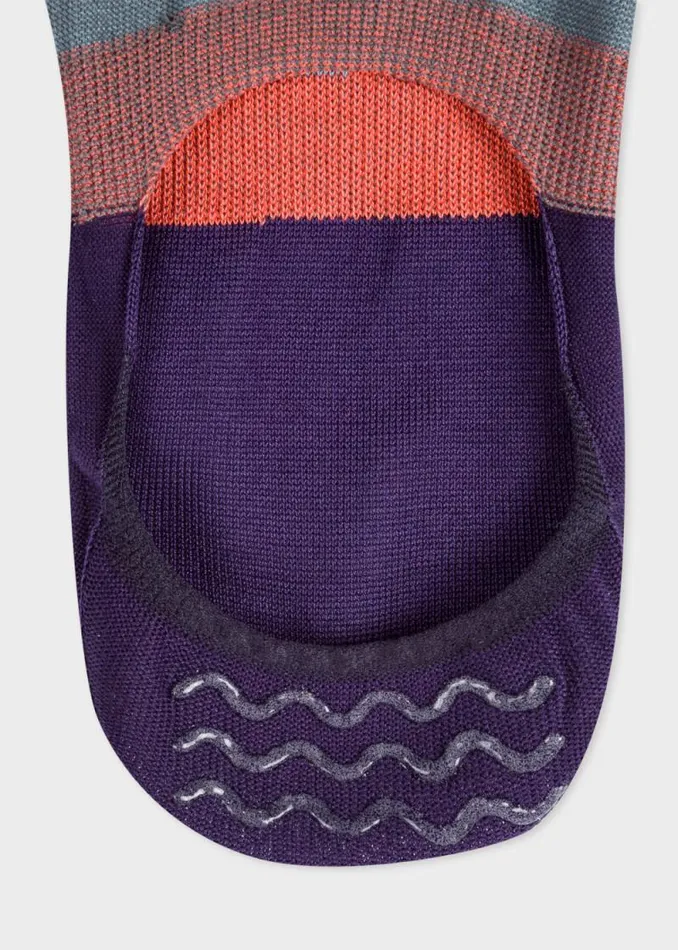 Mens Paul Smith Socks Purple 039Artist Stripe039 Loafer Socks