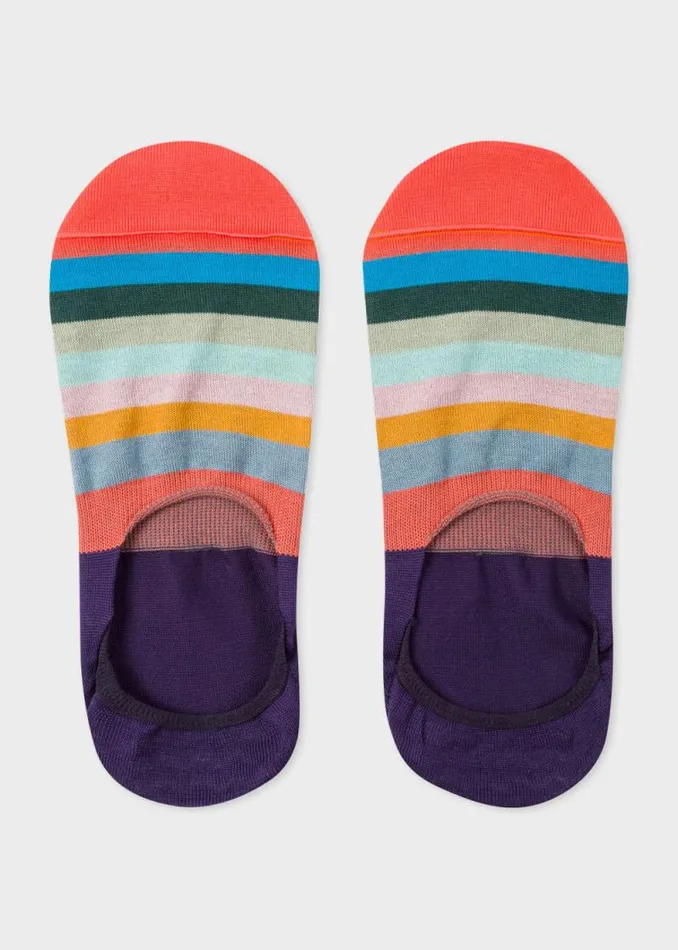 Mens Paul Smith Socks Purple 039Artist Stripe039 Loafer Socks
