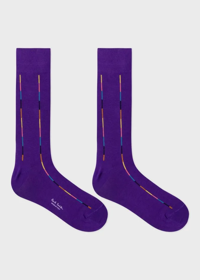 Mens Paul Smith Socks Purple Thin 039Artist Stripe039 Socks Mens Paul Smith Socks Purple Thin 039Artist Stripe039 Socks