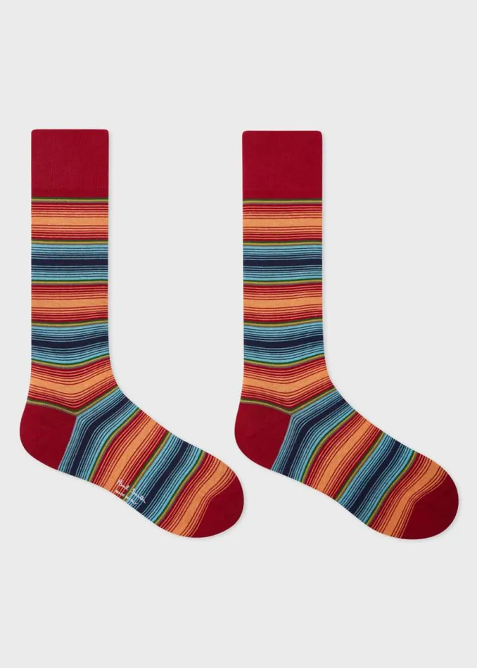 Mens Paul Smith Socks Red Ombre Stripe Socks Mens Paul Smith Socks Red Ombre Stripe Socks