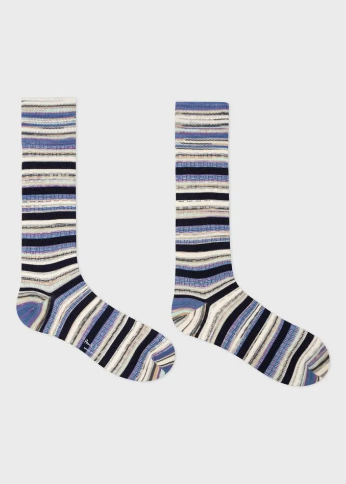 Mens Paul Smith Socks Sky Blue 039Hugh039 Stripe Socks Mens Paul Smith Socks Sky Blue 039Hugh039 Stripe Socks