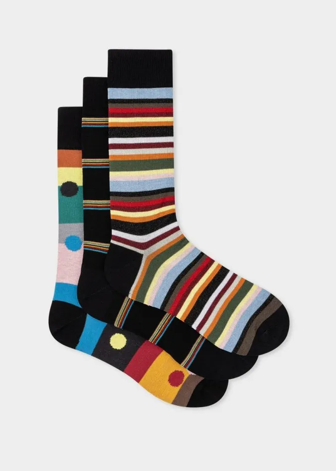 Mens Paul Smith Socks Stripe And Spot Socks Three Pack