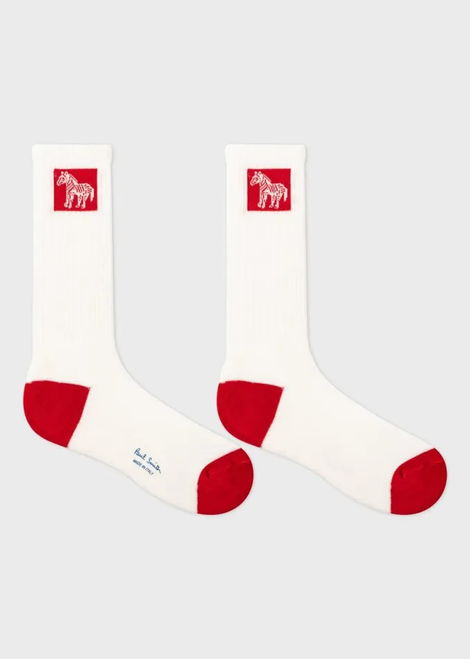 Mens Paul Smith Socks White 039Framed Zebra039 Socks Mens Paul Smith Socks White 039Framed Zebra039 Socks