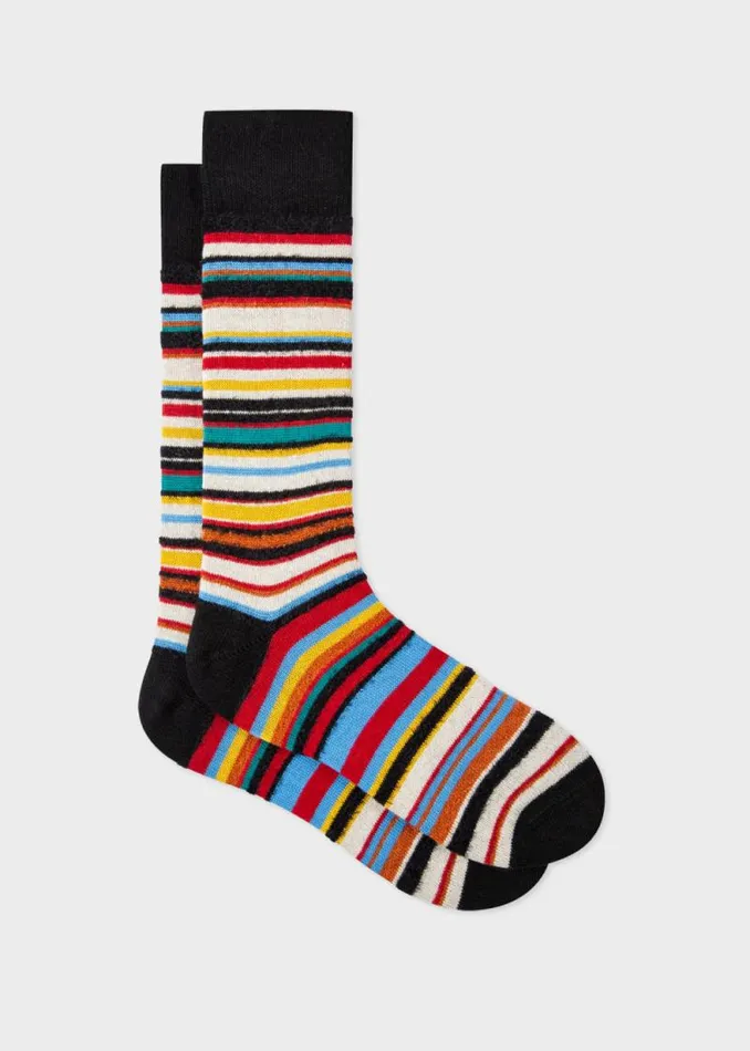 Mens Paul Smith Socks WoolCashmere Blend Signature Stripe Socks