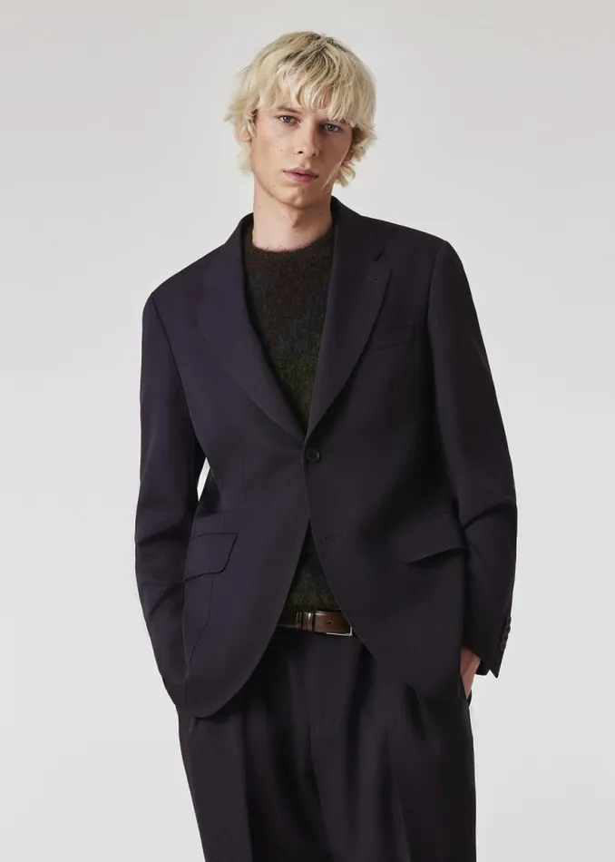 Mens Paul Smith Suits The Brierley 8211 Dark Purple Wool Gabardine Blazer