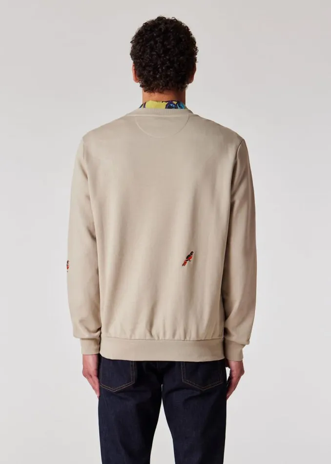 Mens Paul Smith Sweatshirts and Hoodies Beige Embroidered 039Bird039 Sweatshirt Mens Paul Smith Sweatshirts and Hoodies Beige Embroidered 039Bird039 Sweatshirt