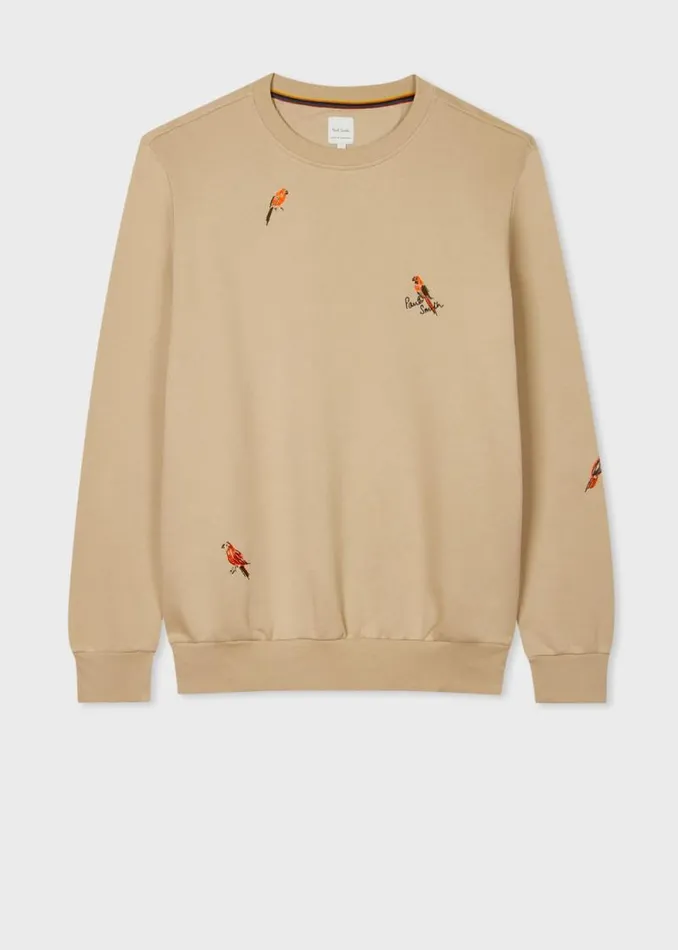 Mens Paul Smith Sweatshirts and Hoodies Beige Embroidered 039Bird039 Sweatshirt Mens Paul Smith Sweatshirts and Hoodies Beige Embroidered 039Bird039 Sweatshirt