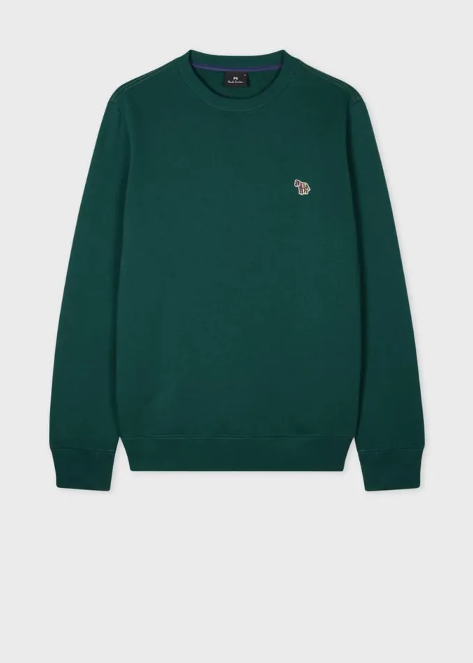 Mens Paul Smith Sweatshirts and Hoodies Dark Green Zebra Logo Organic Cotton Sweatshirt Mens Paul Smith Sweatshirts and Hoodies Dark Green Zebra Logo Organic Cotton Sweatshirt