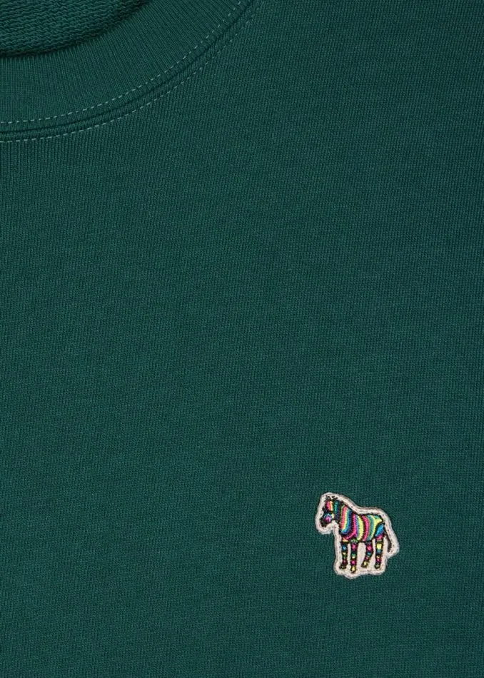 Mens Paul Smith Sweatshirts and Hoodies Dark Green Zebra Logo Organic Cotton Sweatshirt Mens Paul Smith Sweatshirts and Hoodies Dark Green Zebra Logo Organic Cotton Sweatshirt