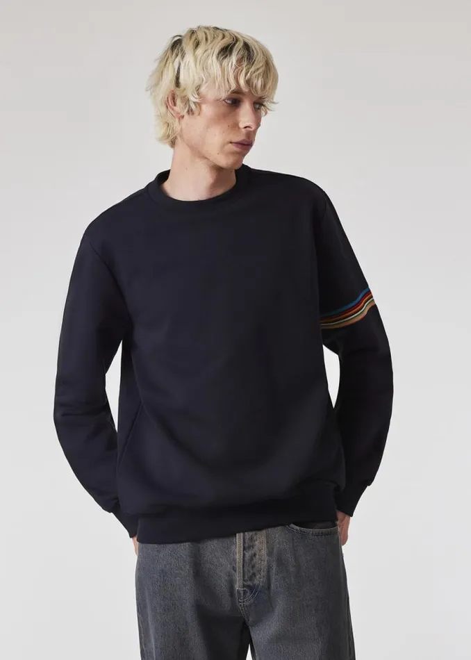 Mens Paul Smith Sweatshirts and Hoodies Navy Cotton 039Signature Stripe039 Sweater Mens Paul Smith Sweatshirts and Hoodies Navy Cotton 039Signature Stripe039 Sweater