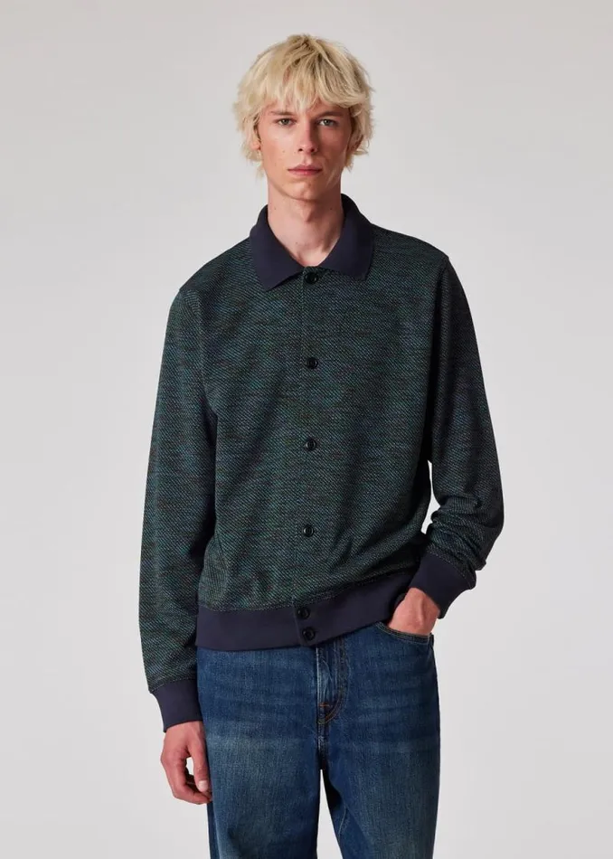 Mens Paul Smith Sweatshirts and Hoodies Navy Jersey Cardigan