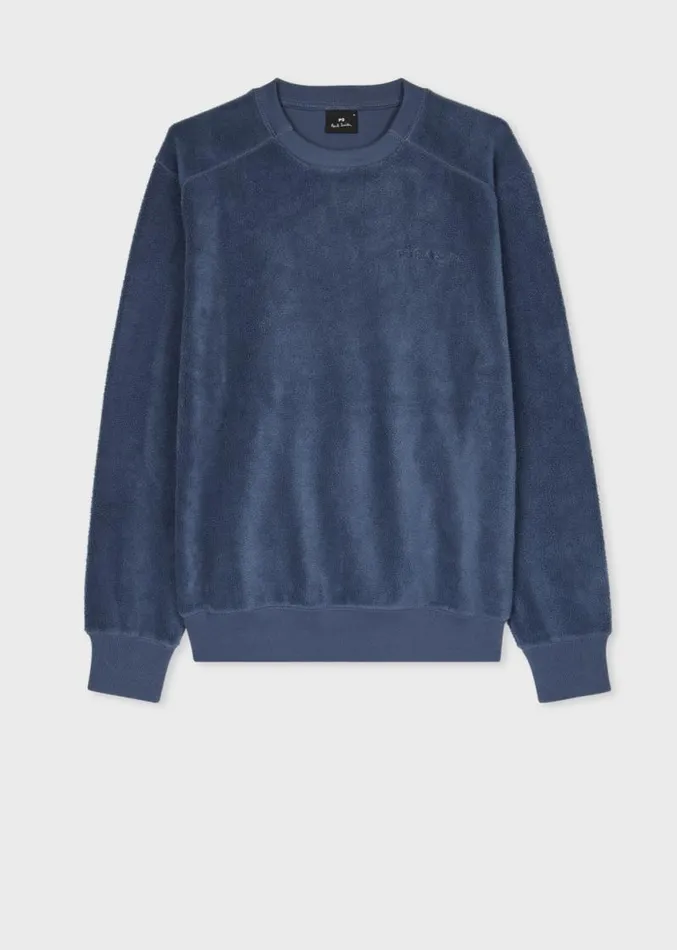 Mens Paul Smith Sweatshirts and Hoodies Slate Blue Fleece Sweatshirt