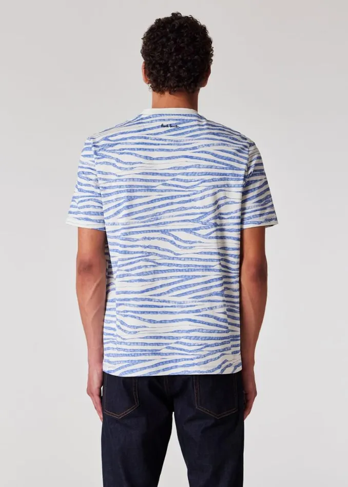 Mens Paul Smith TShirts 039Wood Grain Stripe039 Print Cotton TShirt Mens Paul Smith TShirts 039Wood Grain Stripe039 Print Cotton TShirt