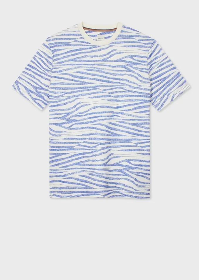 Mens Paul Smith TShirts 039Wood Grain Stripe039 Print Cotton TShirt Mens Paul Smith TShirts 039Wood Grain Stripe039 Print Cotton TShirt