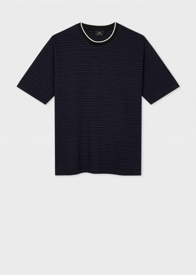 Mens Paul Smith TShirts Black And Blue Mixed Stripe TShirt