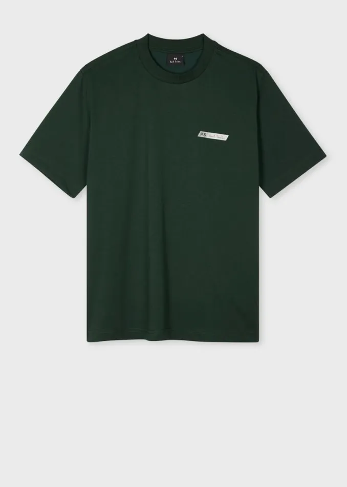 Mens Paul Smith TShirts Dark Green Tilt Logo CottonBlend TShirt