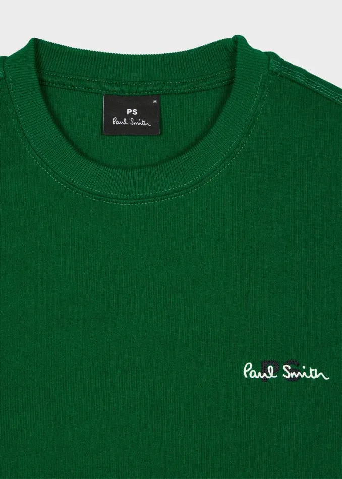 Mens Paul Smith TShirts Green Embroidered PS Logo TShirt