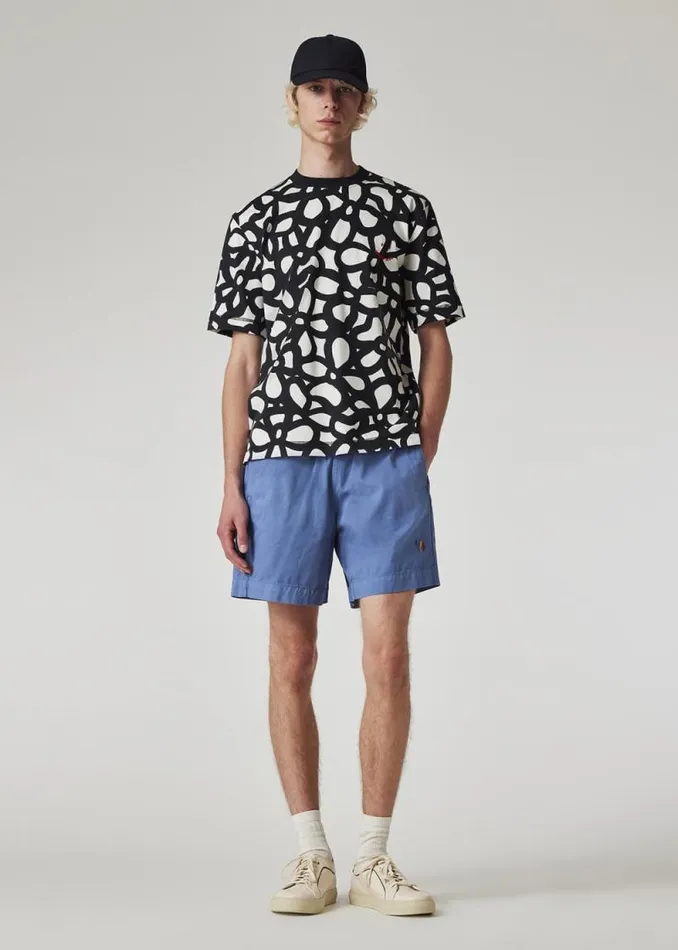 Mens Paul Smith TShirts Monochrome Happy 039Floral039 TShirt Mens Paul Smith TShirts Monochrome Happy 039Floral039 TShirt
