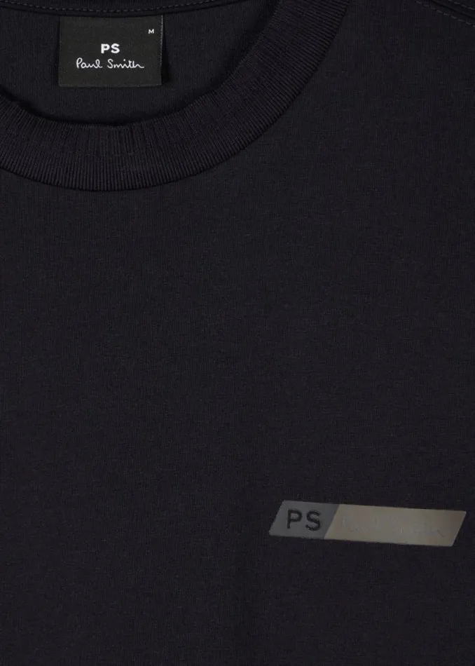Mens Paul Smith TShirts Navy Tilt Logo CottonBlend TShirt Mens Paul Smith TShirts Navy Tilt Logo CottonBlend TShirt