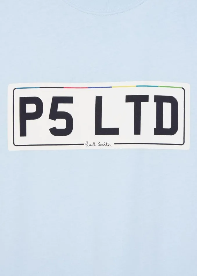 Mens Paul Smith TShirts Powder Blue 039Number Plate039 Print TShirt