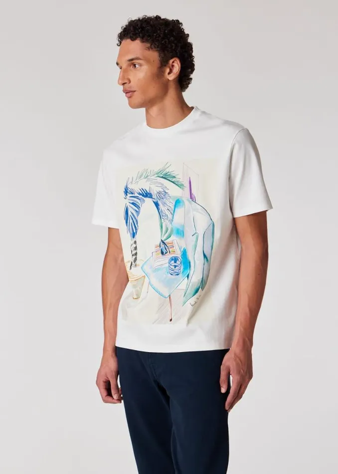 Mens Paul Smith TShirts White 039Sketchbook039 Print TShirt
