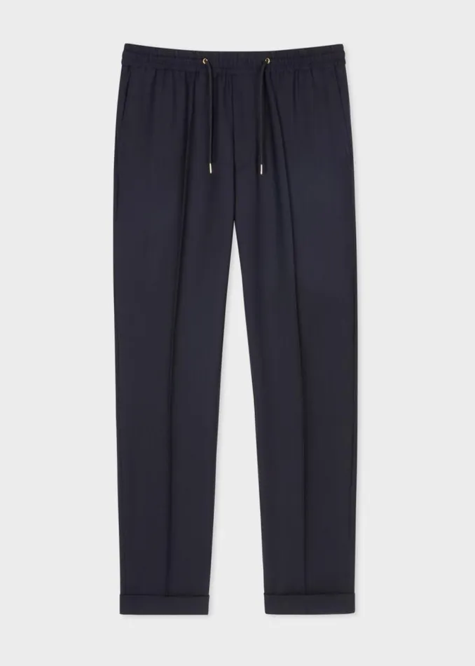 Mens Paul Smith The Classics A Suit To Travel In 8211 SlimFit Navy DrawstringWaist Wool Pants Mens Paul Smith The Classics A Suit To Travel In 8211 SlimFit Navy DrawstringWaist Wool Pants