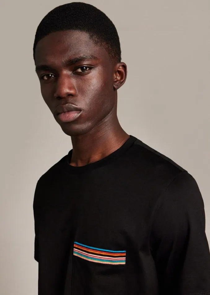 Mens Paul Smith The Classics Black 039Signature Stripe039 Pocket TShirt Mens Paul Smith The Classics Black 039Signature Stripe039 Pocket TShirt