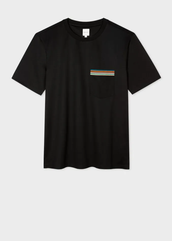 Mens Paul Smith The Classics Black 039Signature Stripe039 Pocket TShirt Mens Paul Smith The Classics Black 039Signature Stripe039 Pocket TShirt