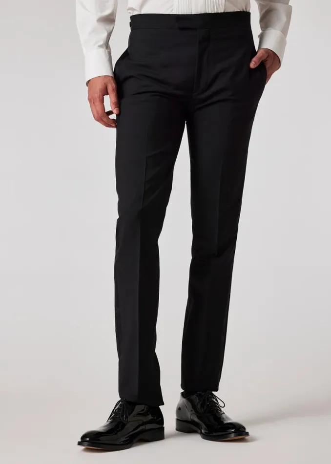 Mens Paul Smith The Classics Black SlimFit WoolMohair Evening Pants