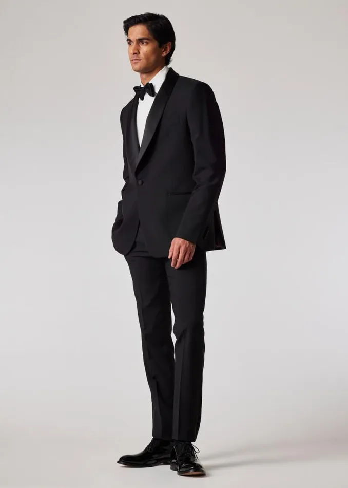 Mens Paul Smith The Classics Black SlimFit WoolMohair Evening Pants