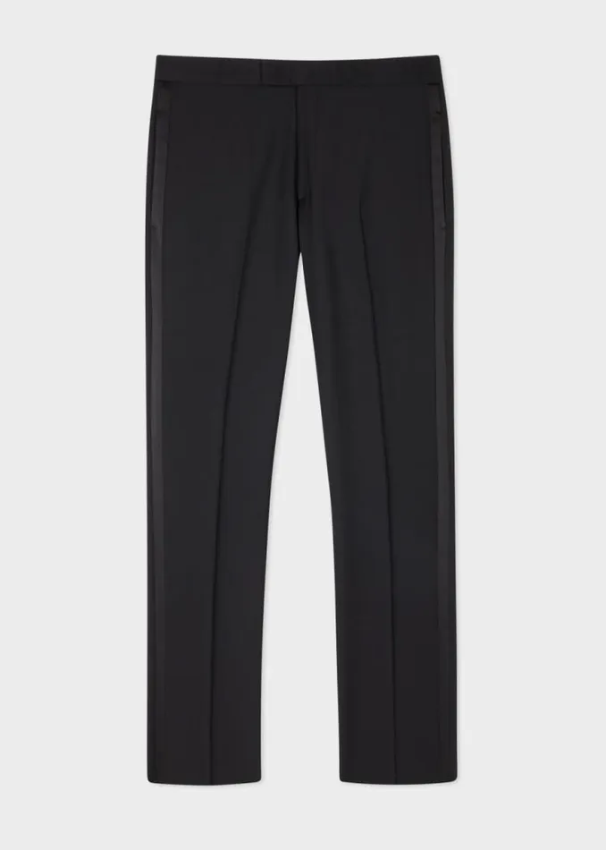 Mens Paul Smith The Classics Black SlimFit WoolMohair Evening Pants