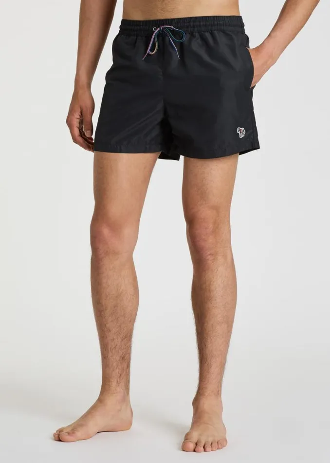 Mens Paul Smith The Classics Black Zebra Logo Swim Shorts