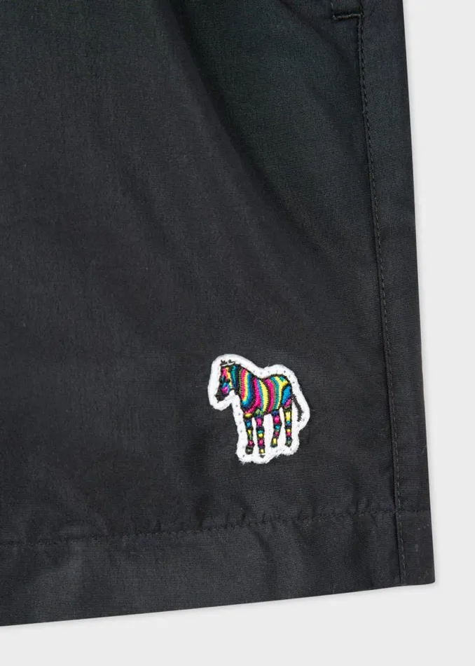 Mens Paul Smith The Classics Black Zebra Logo Swim Shorts