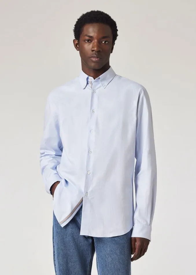 Mens Paul Smith The Classics ClassicFit Pale Blue Oxford Cotton ButtonDown Shirt Mens Paul Smith The Classics ClassicFit Pale Blue Oxford Cotton ButtonDown Shirt