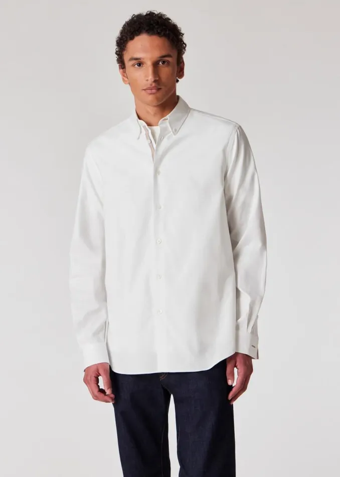 Mens Paul Smith The Classics ClassicFit White Oxford Cotton ButtonDown Shirt