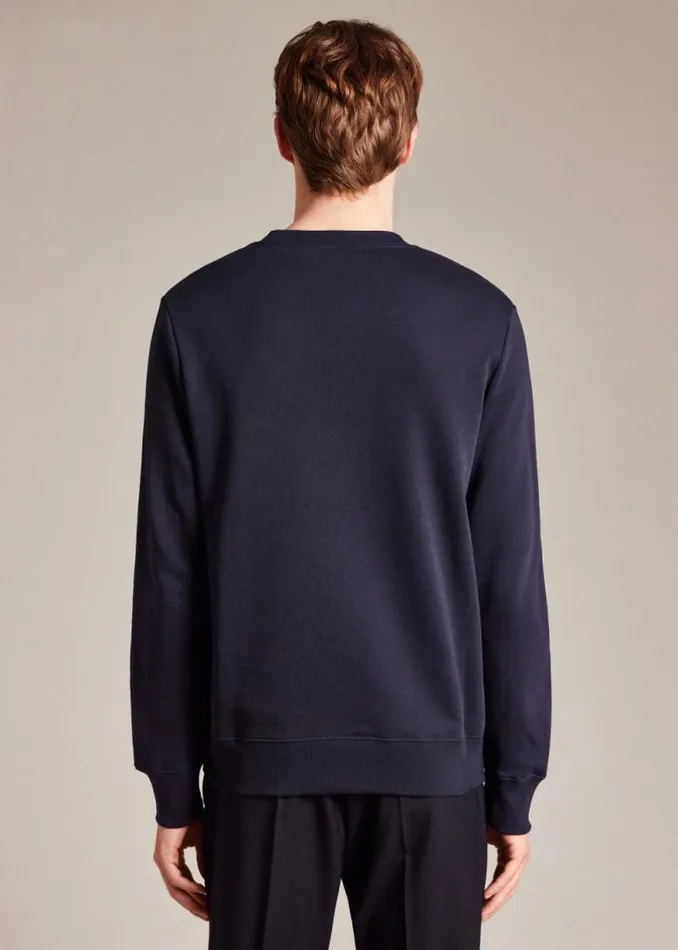 Mens Paul Smith The Classics Dark Navy Cotton Zebra Logo Sweatshirt