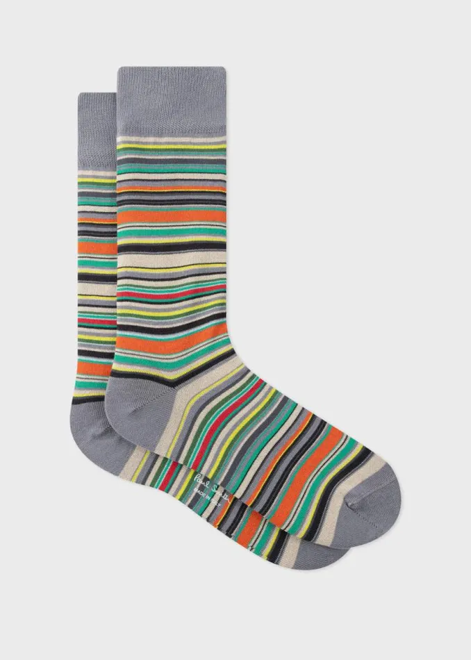 Mens Paul Smith The Classics Grey 039Signature Stripe039 Socks
