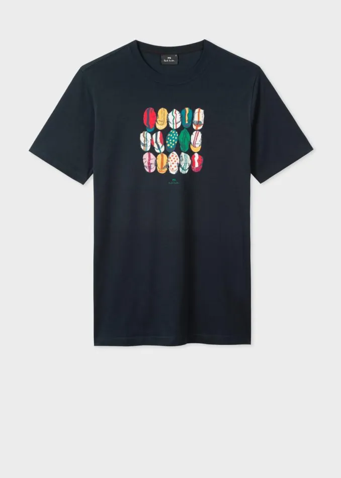 Mens Paul Smith The Classics Navy 039Cycling Caps039 Print TShirt Mens Paul Smith The Classics Navy 039Cycling Caps039 Print TShirt