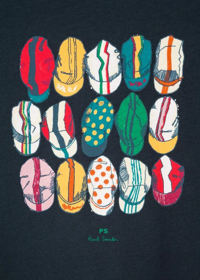 Mens Paul Smith The Classics Navy 039Cycling Caps039 Print TShirt Mens Paul Smith The Classics Navy 039Cycling Caps039 Print TShirt