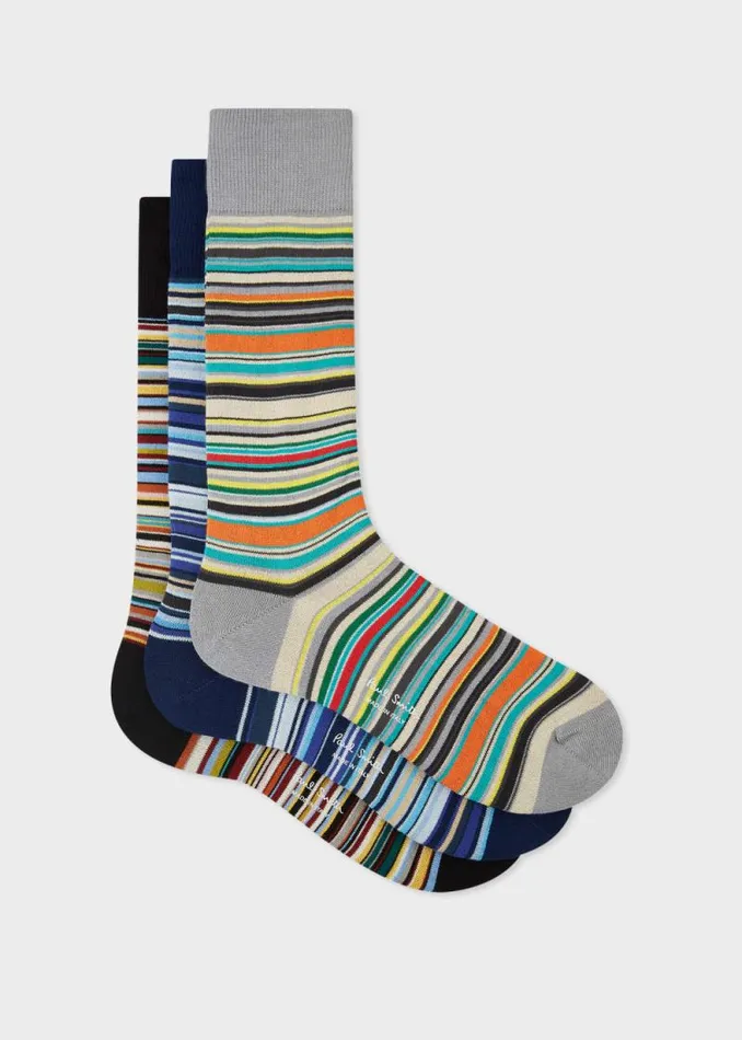 Mens Paul Smith The Classics Signature Stripe039 Socks Three Pack