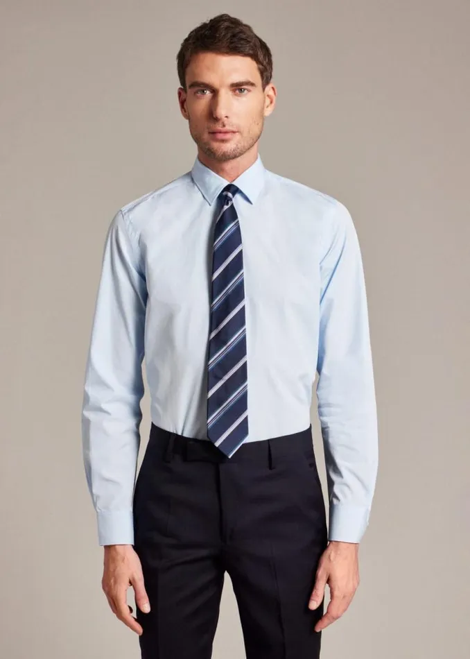 Mens Paul Smith The Classics TailoredFit Sky Blue Cotton 039Artist Stripe039 Cuff Shirt Mens Paul Smith The Classics TailoredFit Sky Blue Cotton 039Artist Stripe039 Cuff Shirt