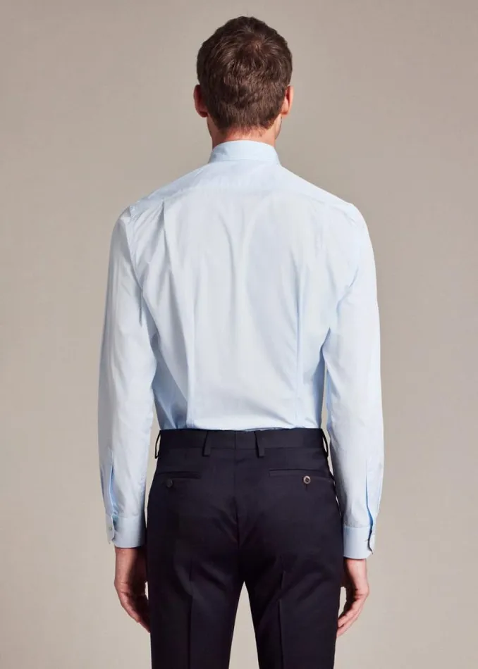 Mens Paul Smith The Classics TailoredFit Sky Blue Cotton 039Artist Stripe039 Cuff Shirt