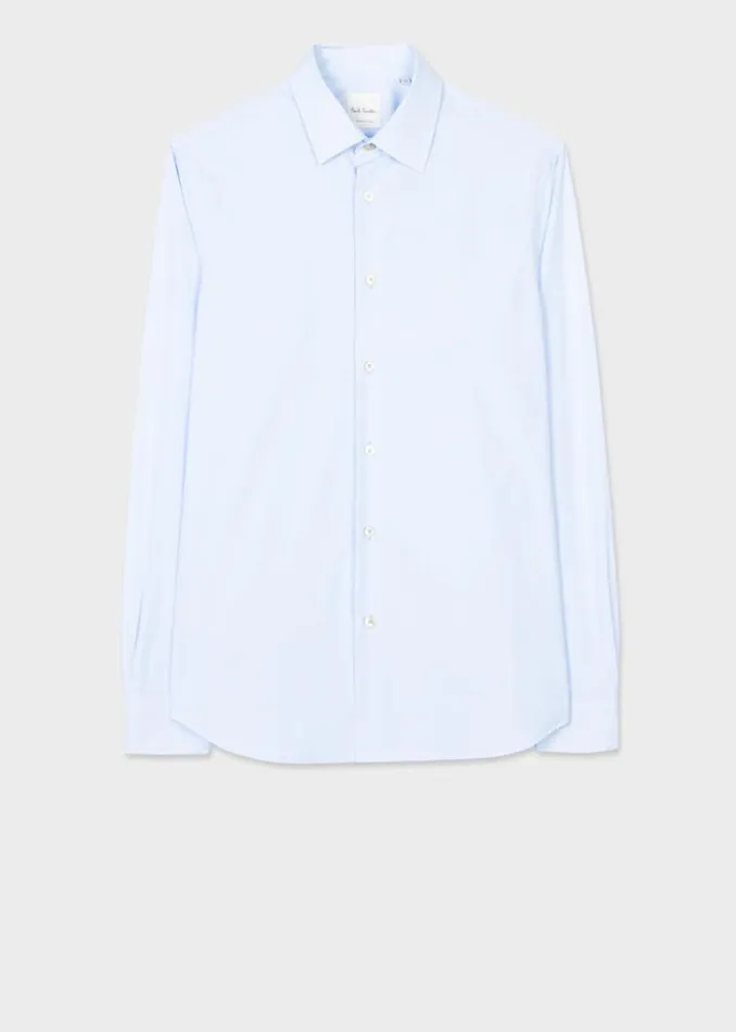Mens Paul Smith The Classics TailoredFit Sky Blue Cotton 039Artist Stripe039 Cuff Shirt